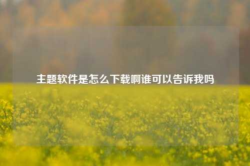 主题软件是怎么下载啊谁可以告诉我吗