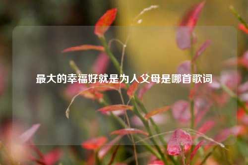 最大的幸福好就是为人父母是哪首歌词