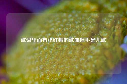 歌词里面有小红帽的歌曲但不是儿歌