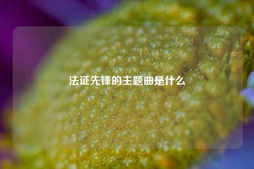 法证先锋的主题曲是什么