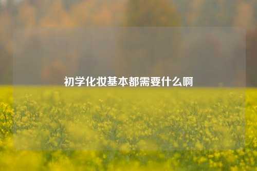 初学化妆基本都需要什么啊