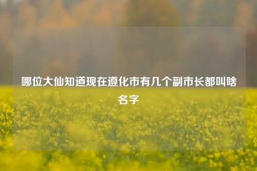 哪位大仙知道现在遵化市有几个副市长都叫啥名字