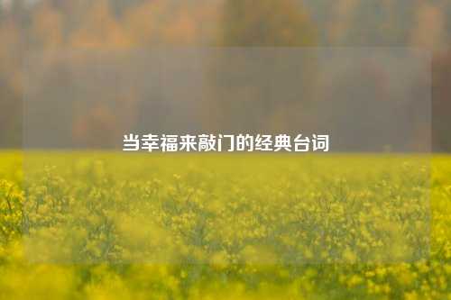 当幸福来敲门的经典台词