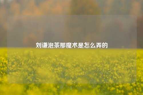 刘谦泡茶那魔术是怎么弄的