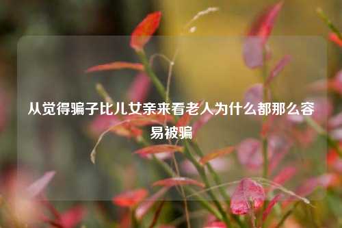 从觉得骗子比儿女亲来看老人为什么都那么容易被骗