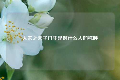 大宋之天子门生是对什么人的称呼