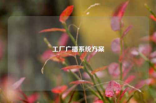 工厂广播系统方案