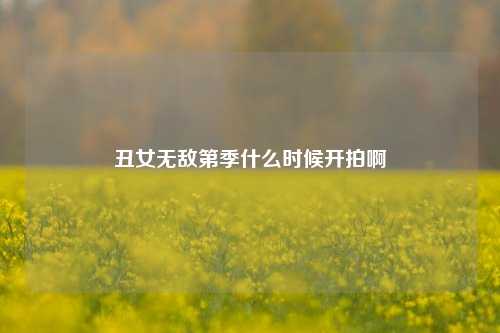 丑女无敌第季什么时候开拍啊