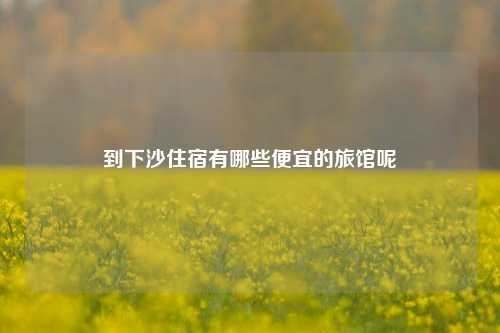 到下沙住宿有哪些便宜的旅馆呢